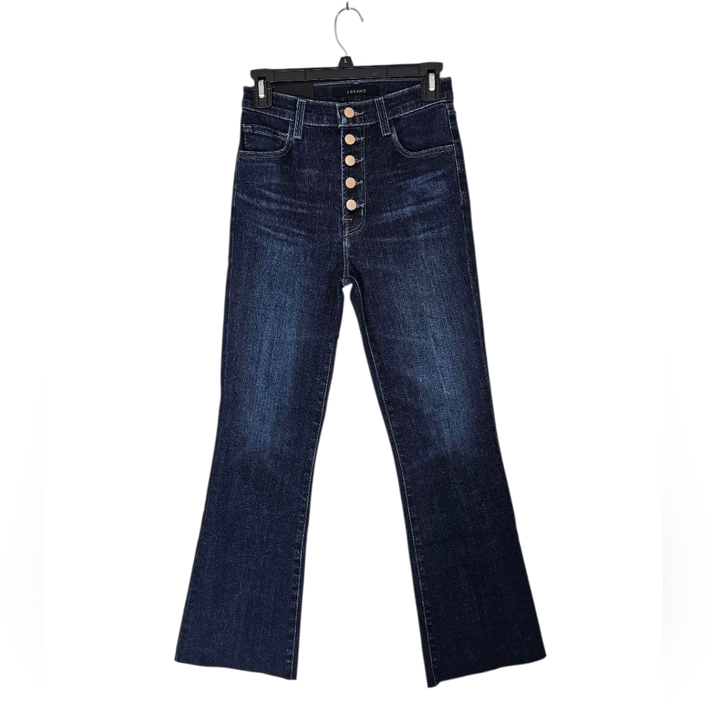 J Brand Lillie High Rise Crop Flare Bootcut Dark Blue Jeans 25 NWT